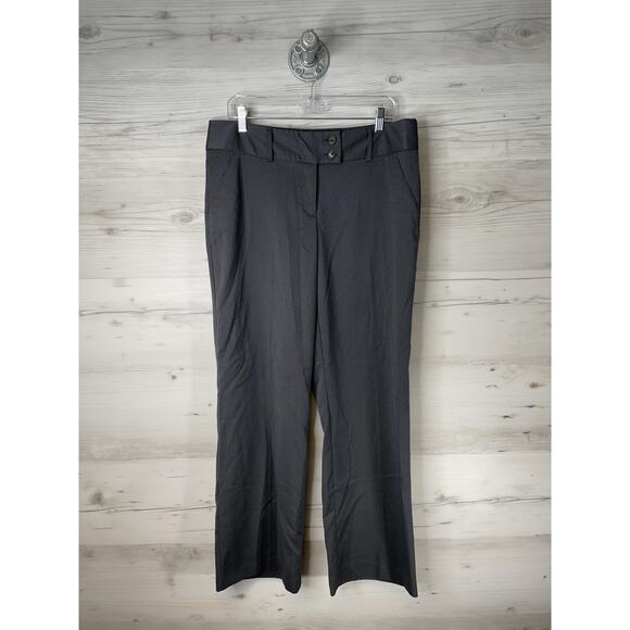 Apt 9 Pants Womens 14 Gray Pinstripe Dress Trouser Career Work - Picture 1 of 13